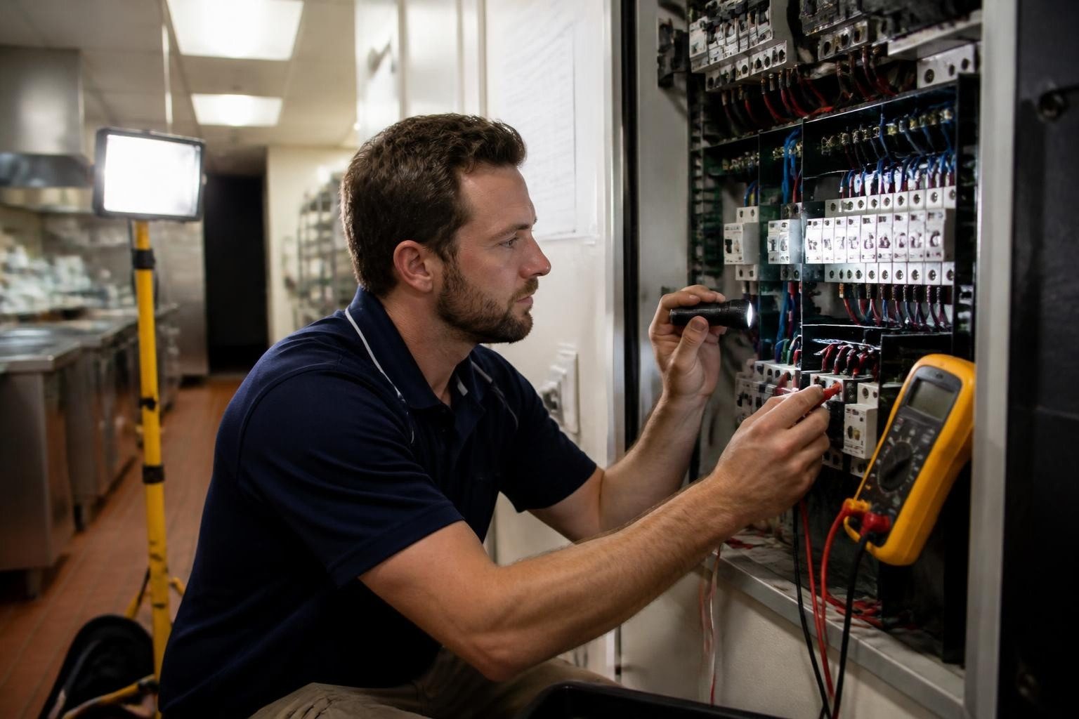 Fault-finding a commercial switchboard after hours