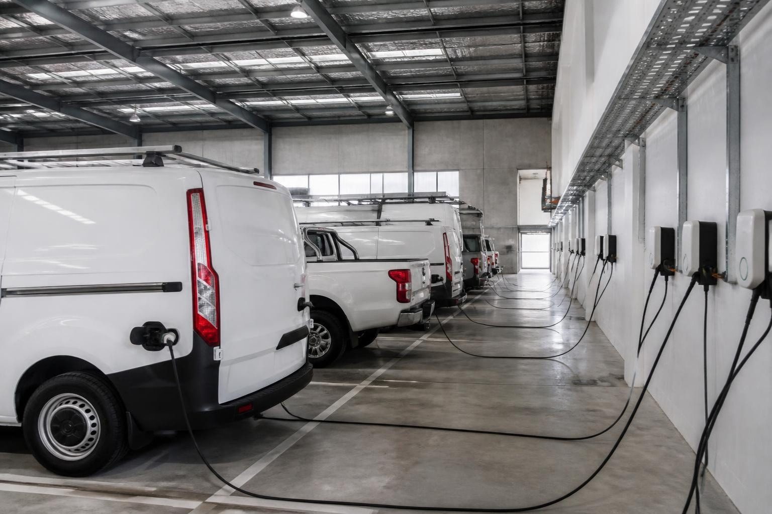 Overnight charging for a work van fleet at the depot
