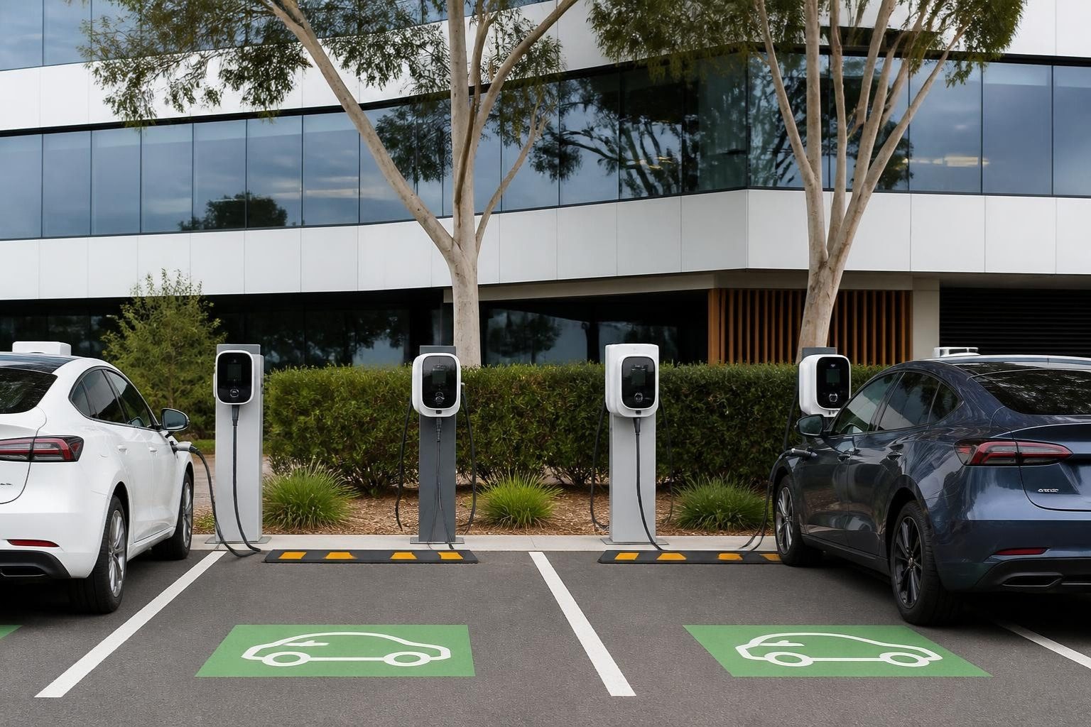 Workplace EV chargers by Coast Electrical Co