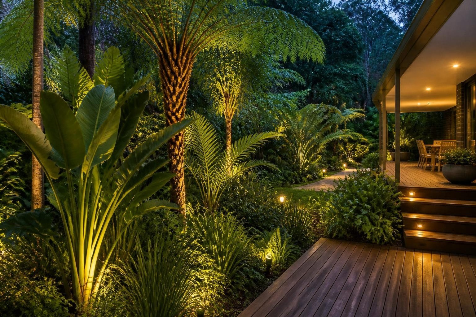 Garden & pool lighting by Coast Electrical Co