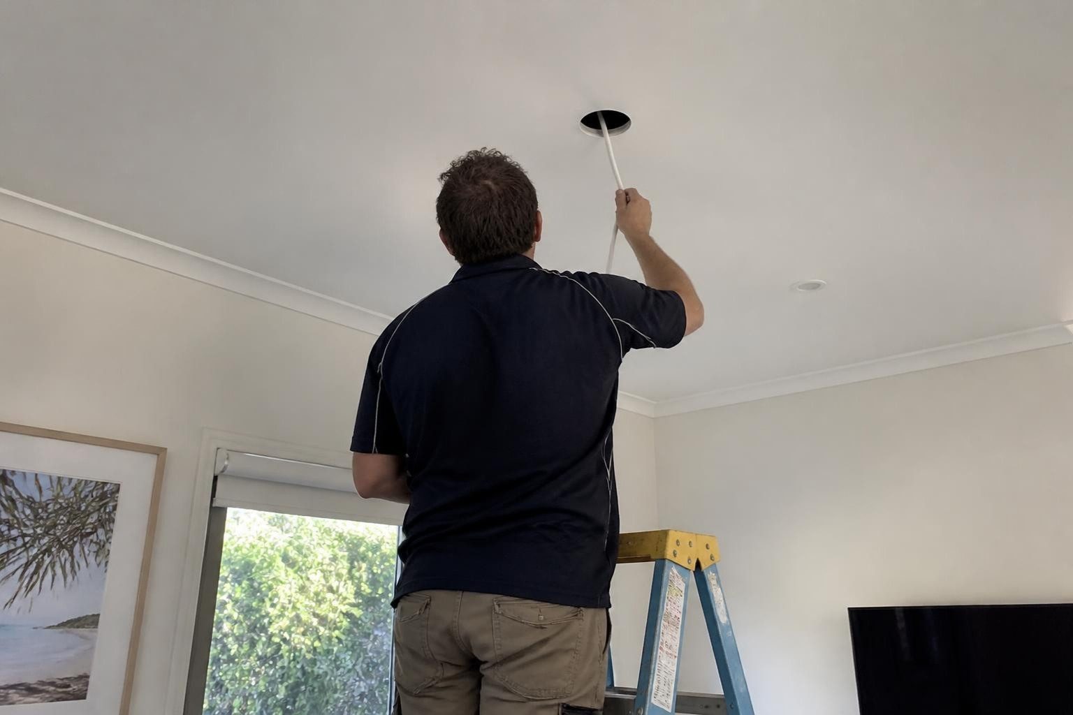 Running speaker cable through the ceiling for in-ceiling speakers